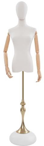 Maniquí femenino, maniquí con altura ajustable, soporte de exhibición para vestidos, tiendas de ropa, escaparates, centros comerciales, tiendas de costura 35 x 138 x 230 cm