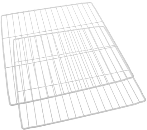 HOMSFOU 2 Piezas Separadores Estantes para Congelador Organizador de Rejilla de Hierro Blanco Resistente para Congeladores Arcón y Frigoríficos Ajustables