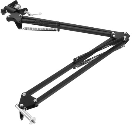 Cabilock Soporte para Webcam Brazo Articulado Tipo Tijera Ajustable Abrazadera para Cámara Negra Interfaz 1/4 Adecuado para Streaming Estudio y Escritorio