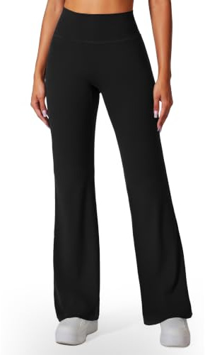 Libin Flare Leggings Yoga Sport pour Femme Taille Haute 31, Noir S