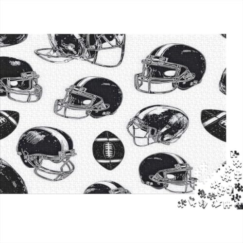 American Football Helmet 1000 Piece Jigsaw Puzzle Paper for Adults Sports Theme Focus Relaxation Home Decor 70x50cm/1000pcs