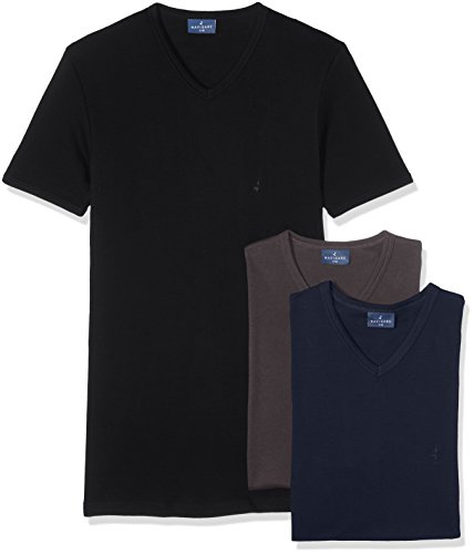 Navigare 112 (Pacco Da 3), Maglietta intima Uomo, Multicolore (Nero Grigio Navy), L confezione da 3