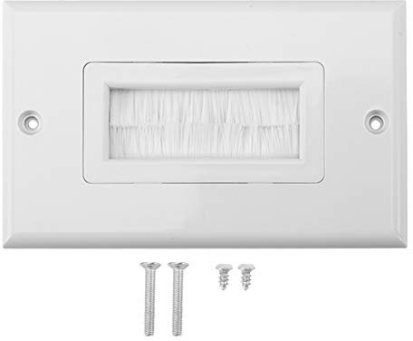 Passe Cable Mural à Brosse, Anti-poussière Mur Panneau Câble Pass Through Insert pour Fils Simple Gang Câble Accessoire Socket Mur Prise Plug Port(#1)