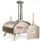 Forno da tavolo per pizza all'aperto 35cm 60 secondi di cottura a doppia parete Portatile Termometro incorporato Multi-Fuel Legno Carbone Pellet Autentiche pizze cotte su pietra 500°C Acciaio Argento