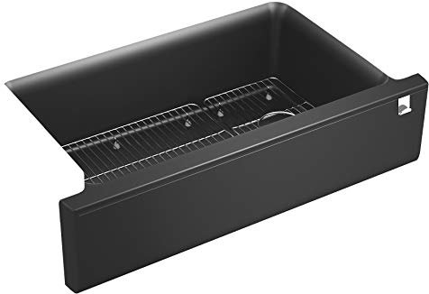 Kohler K-25786-CM7 - Lavello da cucina Cairn, Lavabo Sottopiano, colore: Grafite opaco