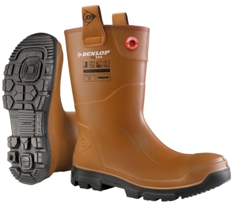 DUNLOP Purofort RigPRO full safety - lightweight Construction boots for Men & Women - Waterproof Safety boots with Steel Toe - Chemical and Slip Resistant with Cold insulation - Size 5-14