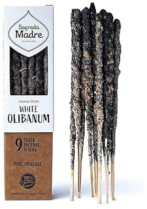 Olibano Bianco – Incenso Naturale 100% Ecologico | 9 Bastoncini Artigianali | Purificante e Spirituale | Fatti a Mano in Argentina | Meditazione, Guarigione, Armonia