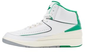 AIR JORDAN Jordan - Sneakers 2 Retro en Cuir, Blanc-Vert-Gris (8.5)