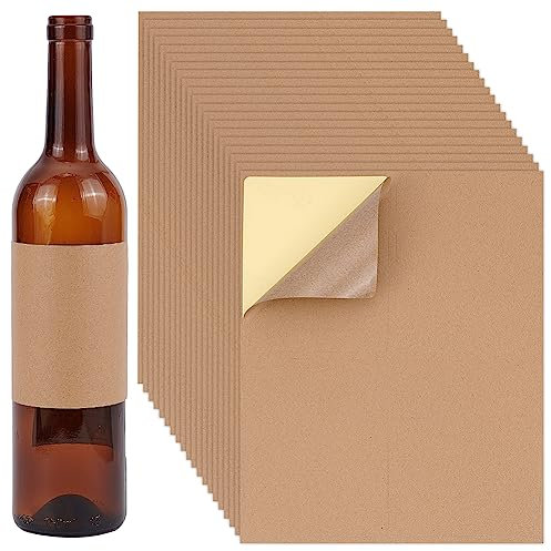 PH PandaHall 20 Blatt/80 Stück Selbstklebende Weinflaschenetiketten Individuelle Weinetikettenaufkleber Browne Leere Etikettenaufkleber Flaschenetikettenabdeckungen Für Wein Hochzeit Verlobung