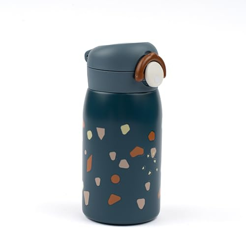 Trinkflasch Fabelab Kinder 320 ml | Kopfsteinpflaster-Motiv | Edelstahl BPA-Frei | Auslaufsicher | Wasserflasche