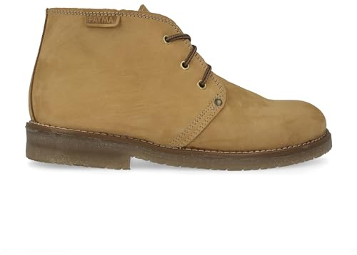 PAYMA - Botín Rústico Hombre de Piel tipo Chukka. Zapato Bota Safari Pisamierdas de Piel Nobuk. Casual, Sport, Jardinería. Cierre Cordones. Suela de Goma.