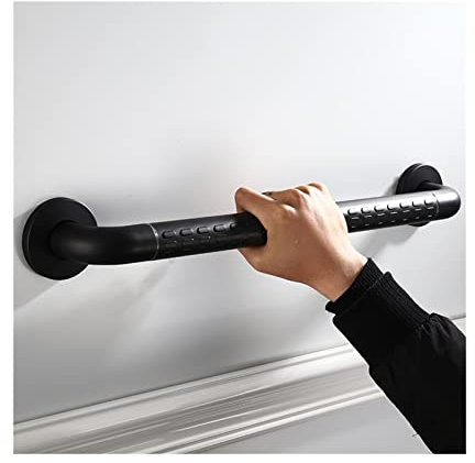QIUYMGFG Barres d'appui Barofiure de Salle de Bain Noire Sécurité Barre Fluorescence Glow dans la poignée de Salle de Bain en Acier Inoxydable foncé Poignée de Baignoire(38CM)