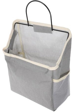 SHINEOFI Borsa Portaoggetti da Parete in Tela Grigia Organizer da Appendere per Casa Tasche Multiple Borsa Porta Riviste e Piccoli Oggetti per Soggiorno e Ufficio