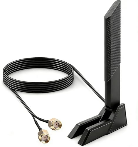 PC WiFi Antenna Extension 6E Tri-band 2.4GHz 5.8GHz 6GHz for ROG ASUS Strix | 12dBi Gain WiFi Antenna for PC Gaming Motherboard Router Range Extender, Magnetic Base Extender Booster