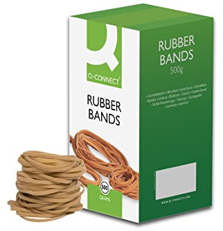 Q-Connect Élastiques No.33 88,9 x 3,2 mm 500g KF10538, chêne|vert|beige|pêche