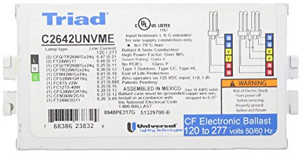 Universal C2642UNVME Triad Compact Fluorescent Electronic Ballast, 2 Lamp CFL