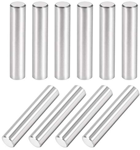 sourcing map 10Pcs 8mm X 40mm Dowel Pin 304 Stainless Steel Cylindrical Shelf Support Pin Fasten Elements Silver Tone