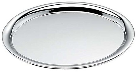 Empty Underplate Tray Oval Pockets Without Handles English Style 22.5x19 cm Polished Metal Finish in Silver 925% Made in Italy 82227