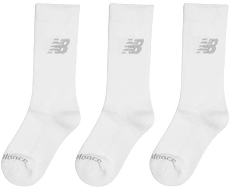 New Balance Unisex 3er-Pack Crew Socken, Weiß, M UK