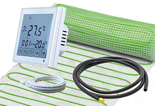 ew direkt Komplett-Set elektrische Fußbodenheizung UltraPro 160 für Fliesen, Naturstein mit Thermostat RT-60 Wlan (3 m² - 0,5 m x 6 m)