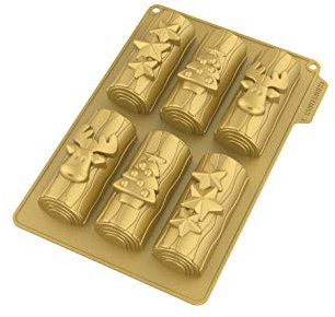 CÉCOA • Moule Silicone Mini Bûches de Noël • 6 Cavités – Formes Étoile, Sapin, Renne • Anti-Adhésif • Sans BPA • Cuisson Parfaite • Fêtes de Fin d’Année, Pâtisserie Maison, Cadeaux Gourmands