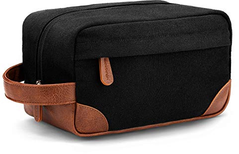Vorspack Travel Toiletry Bag - Hanging Toiletry Bag for Men Water Resistant Canvas Shaving Bag for Travel, Black, M, Classic