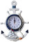 PRETYZOOM Mur de Roue Horloge de Direction de Navire Bateaux Nautiques Ancre Décorations de Plage-Horloge D'ancre Plage Thème de La Mer de Bateau Nautique Roue Gouvernail-Volant Décor