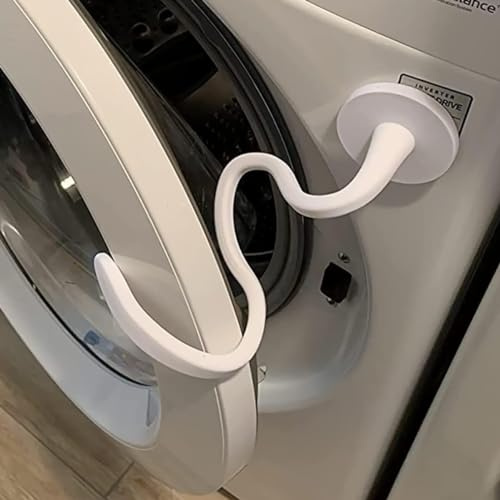 Uadme Puntello per Porta della Lavatrice, Flessibile Supporto Magnetico Silicone Porta Lavatrice a Carica Frontale Mantieni Porta Lavatrice Aperta Fermaporta per Maggior Parte delle Lavatrici(Nero)