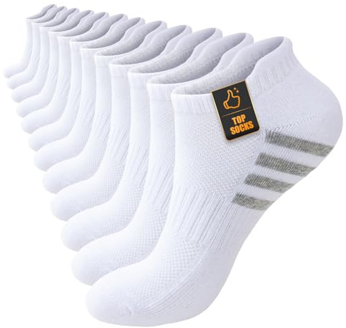 Stoeury Chaussette Homme Femme, Chaussettes Basses Courte, Lot de 6 Paires Soquettes Anti Ampoule Sport, Chaussettes Coton Respirant et Anti-transpiration pour Running, Travail