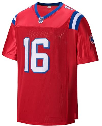 #16 Shane Falco - Maglia da calcio The Replacements, taglia S-3XL, colore: rosso, Rosso, M