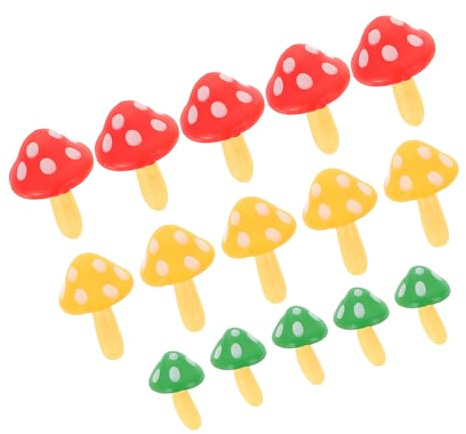POPETPOP Lot de 15 Mini Champignons Décoratifs pour Jardin en Résine