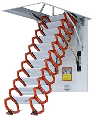 Retractable Loft Ladder Space Saving Wall Mounted Folding Stairs for Home Attic Pull Down Staircase with Smooth Operation Ideal for Indoor Use.