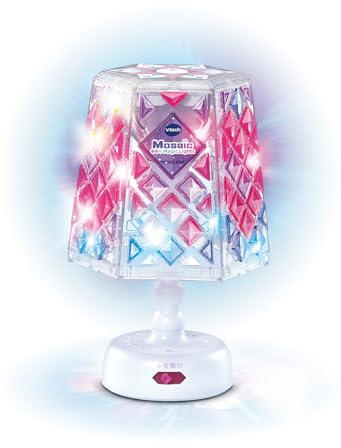 VTech - Mosaic Magic Lights Lampe – Mosaik-Set für Kinder – Lampe für Schlafzimmer personalisierbar mit Lichteffekten und Musik – kreatives und DIY-Spiel – Geschenk für Kinder ab 5 Jahren – Inhalt auf