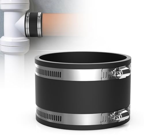 EFUTURETIME Flexibel gummimuff 100mm av EPDM med slangklämmor i rostfritt stål, rörkontakt Gummi Inre φ 100mm gummimanschett Ljudreducering för ventilationsrör, dammavskiljare, kolfilter