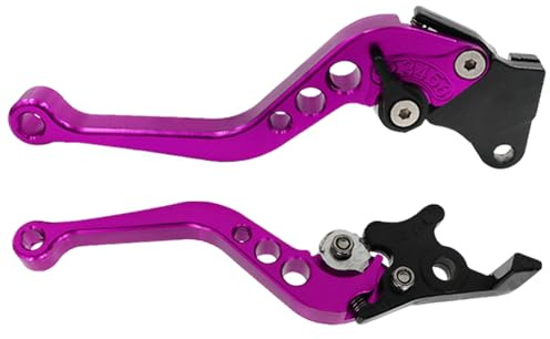 ETUCYNG Violet 18.5 Cm Alliage D'aluminium Poignée De Frein De Moto Levier D'embrayage De Antirouille Réglable En Métal 2 Pièces Kit Levier D'embrayage De Frein Moto Pour Guidon Gauche Et Droit