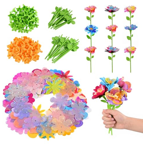 BlueSwan Pressa per Fiori, Ricambi e Refill Kit, 108 Petali e 36 Steli
