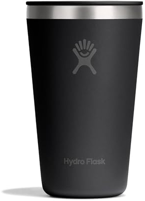 Hydro Flask All Around Tumbler Press-In Lid, Insulated Travel Mug, Stainless Steel Coffee Cup 16 Oz Tonal Black