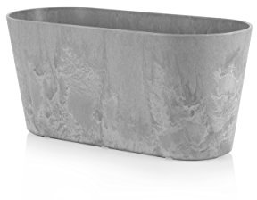 Ivyline 122484 Artstone Blumenkasten Claire, 40 x 18 x 31 cm, grau