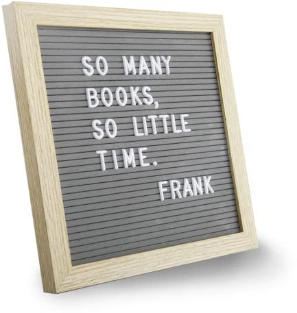 Letter Board, Graue Filz-Buchstabentafel 25 x 25 cm, Wechselbuchstabentafel inkl. 336 nicht vorgeschnittenen Buchstaben, Symbolen und Emojis, Dekoration für Zuhause, Büro und Veranstaltungen
