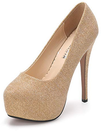 OCHENTA - Zapatos de tacón alto con punta redonda y plataforma oculta para mujer., color, talla 42 EU
