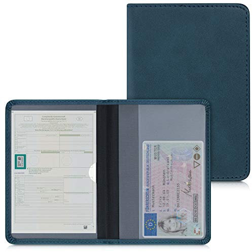 kwmobile Fahrzeugschein Hülle mit Kartenfächern - Kunstleder Hülle Fahrzeugschein Mappe - Tasche Etui für Kfz Zulassungsbescheinigung Führerschein Ausweis Kartenhüllen