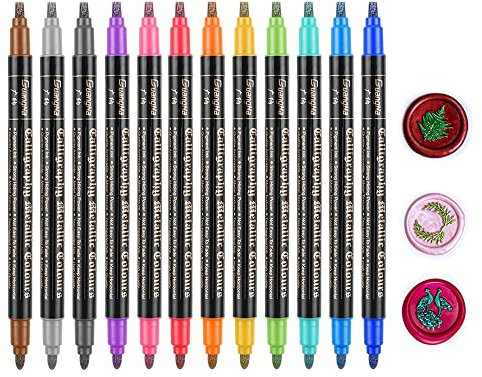 ANBOSE - Penna per cera per decorare timbri con ceralacca, pennarello metallico di alta qualità, per sigilli di cera, adatto a tutte le perle di cera o bastoncini di cera