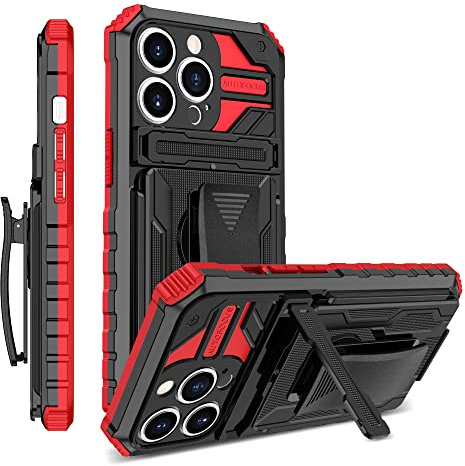YOUULAR Custodia per Apple iPhone 16 Pro PC rigido + morbido TPU + supporto + clip posteriore telefono cover antiurto antiurto cover cover cover posteriore custodia protettiva integrata supporto