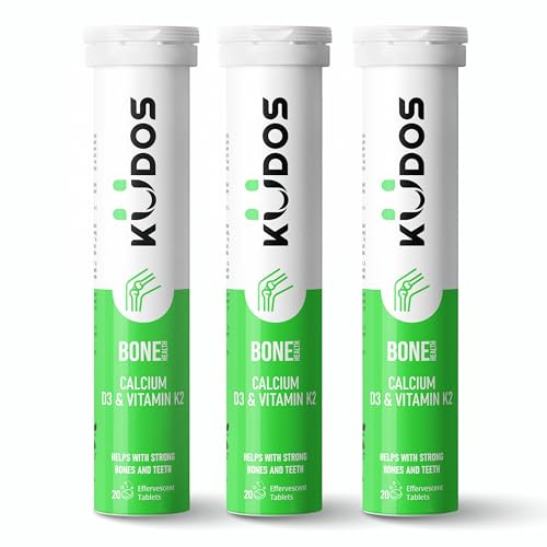 Kudos Bone Health - Calcium, D3 & Vitamin K2 – Orangengeschmack - 60 Brausetabletten