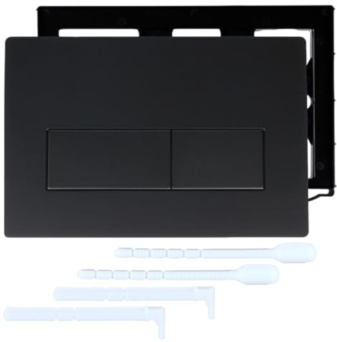 Plaque geberit Plaque De Commande Wc,Plaque Wc Suspendu,Plaque De Déclenchement,Avec Jeu De Tiges D'Échappement Et Cadre De Fixation,Plaque D'Actionneur Compatible Avec Geberit Sigma 01,20,30,50,NOIR