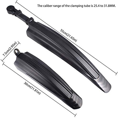 RASTKY Set Parafango Anteriore Posteriore Regolabile per Mountain Bike da 20/22/24/26 Pollici, Pieghevole a 360°, Leggero, Materiale PP per Ciclisti All'aperto (C)