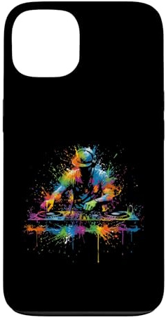 Carcasa para iPhone 13 DJ Rave EDM Music Festival DJ y Tocadiscos Pintura Splash Art