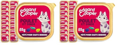 Edgard & Cooper Pâtée pour Chat Senior Stérilisé, Poulet Dinde 16 x 85g, Nourriture Humide sans Céréales Ingrédients naturels, Riche en protéines, sans sucres ajoutés (Lot de 2)