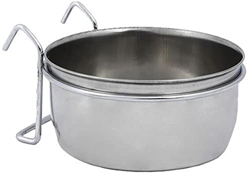 Nobby Stainless Steel Bird Bowl with Clamp, 0.15 Litre