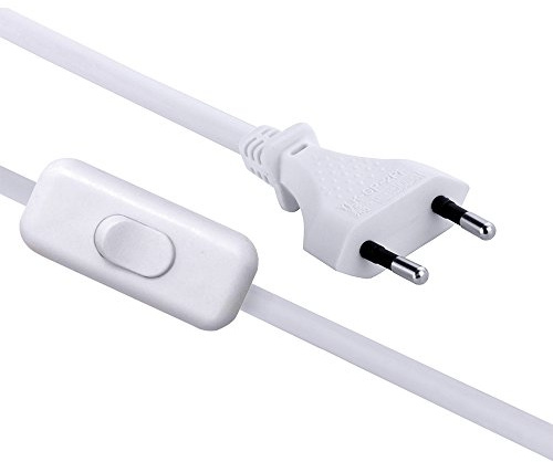 Electraline 70526 Cablaggio con Interruttore e Spina, Lunghezza 1,5 m, Bianco